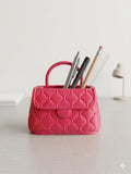 Luxury Purse Pen Holder | Aesthetic Handbag Desk Organizer for Women & Girls | Premium Eco-Friendly Stationery Holder | Cute Office & Study Table Decor (Bubblegum Pink)