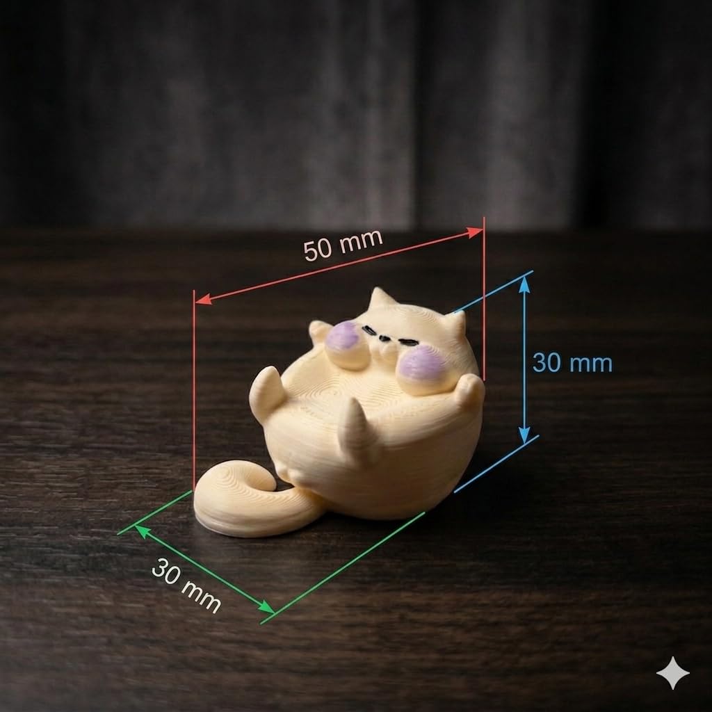 Chonky Cat Pen Holder Cute Kawaii Desk Accessory for Office, Study Table & Home Decor 3D Printed PLA Cat Desk Companion for Pens, Markers & Stylus Ivory & Blush Purple