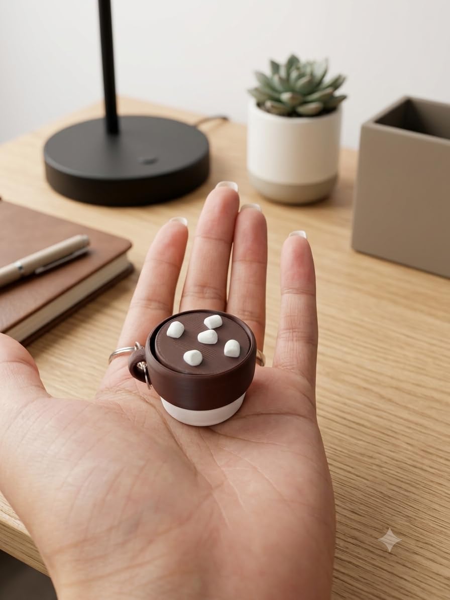 Mini Coffee Cup Clicker Keychain | Tactile Fidget Clicker | Novelty Keychain