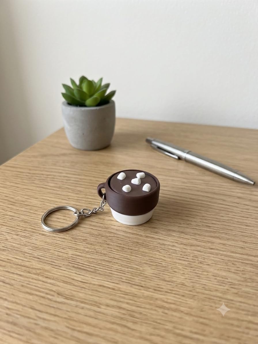 Mini Coffee Cup Clicker Keychain | Tactile Fidget Clicker | Novelty Keychain