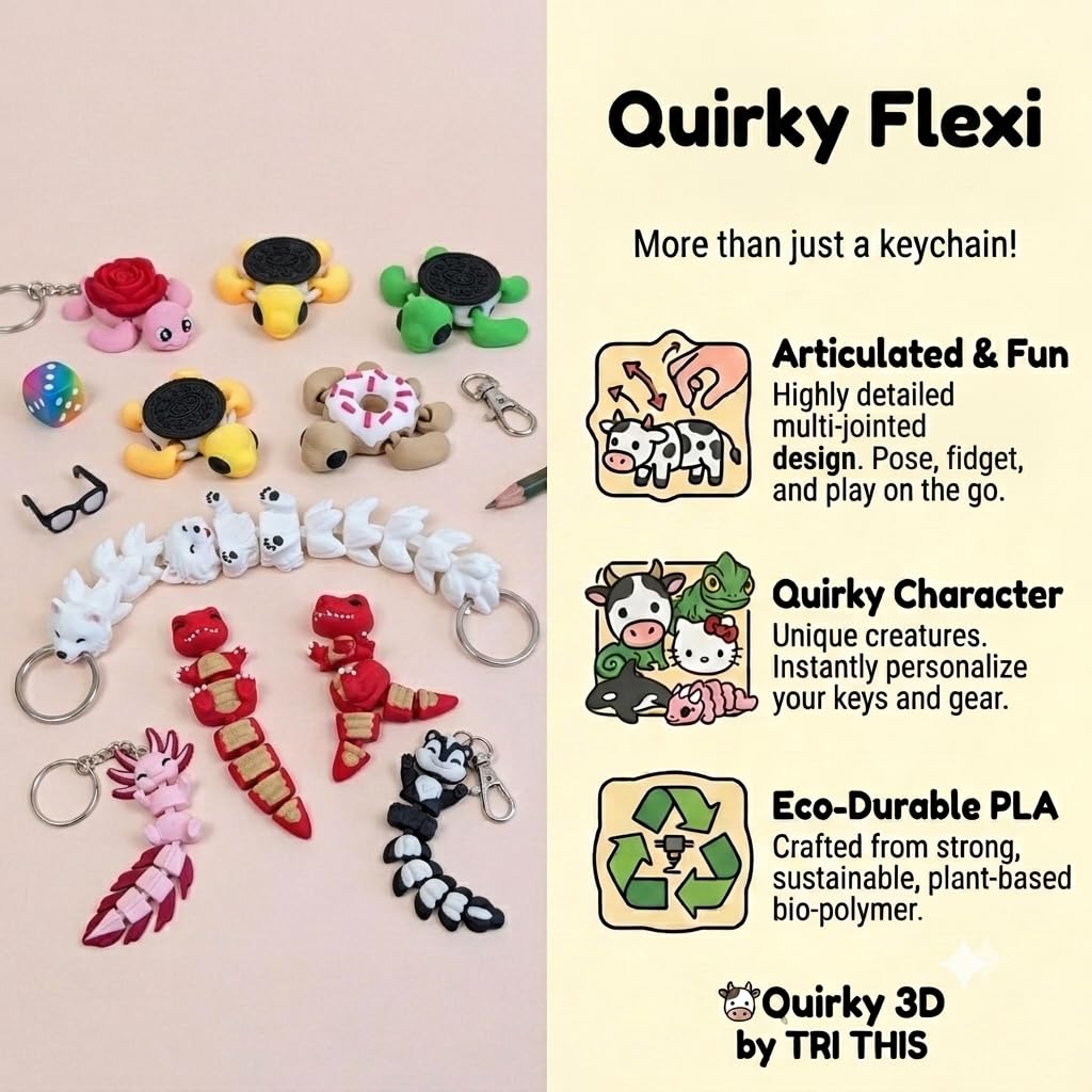 Unique Mystery Keychains Articulated Bag Charms | Party Favor Gift | Kids Collectible