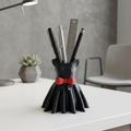 Dress Pen Holder for Desk | 3D Printed PLA Makeup Brush Organizer | 5x3x5 Inch | 75g Lightweight | Cute Aesthetic Desk Décor for Home, Office & Vanity | Eco-Friendly Storage Stand