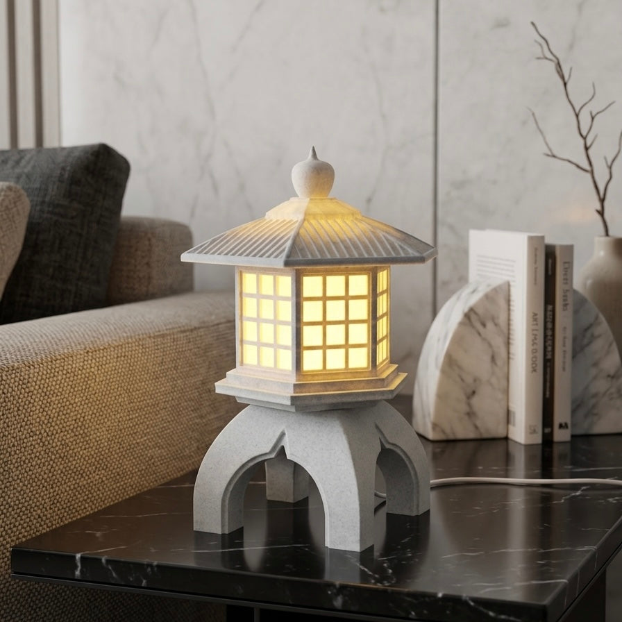 Japanese Torō Lamp Minimalist LED Table Lamp Zen Home Decor Light Modern Ambient Lighting Eco-Friendly PLA USB Powered 10W LED with On/Off Switch