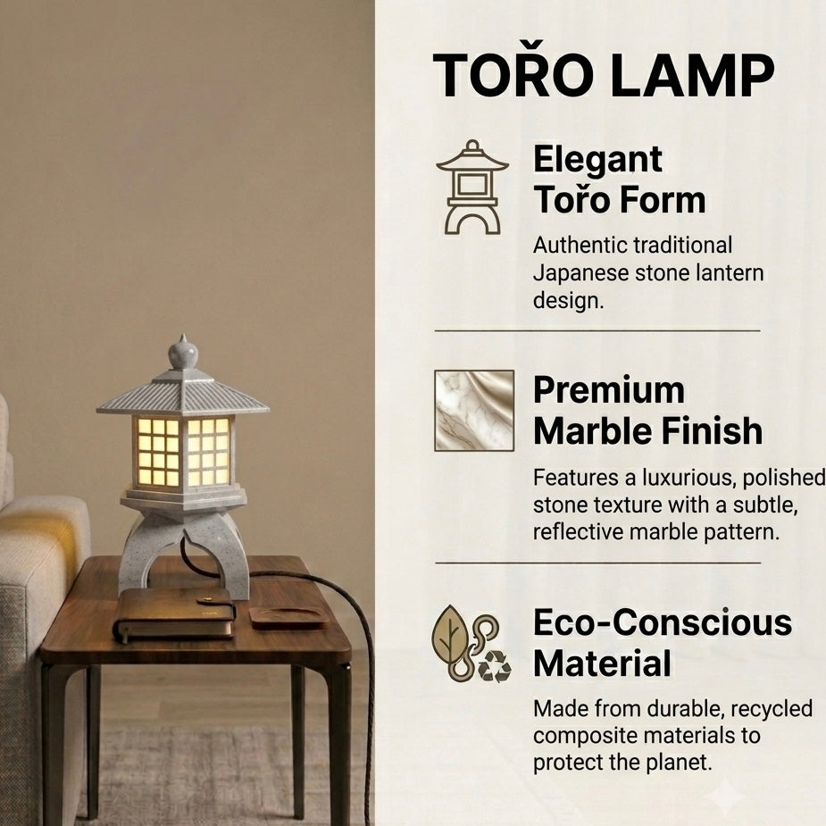 Japanese Torō Lamp Minimalist LED Table Lamp Zen Home Decor Light Modern Ambient Lighting Eco-Friendly PLA USB Powered 10W LED with On/Off Switch
