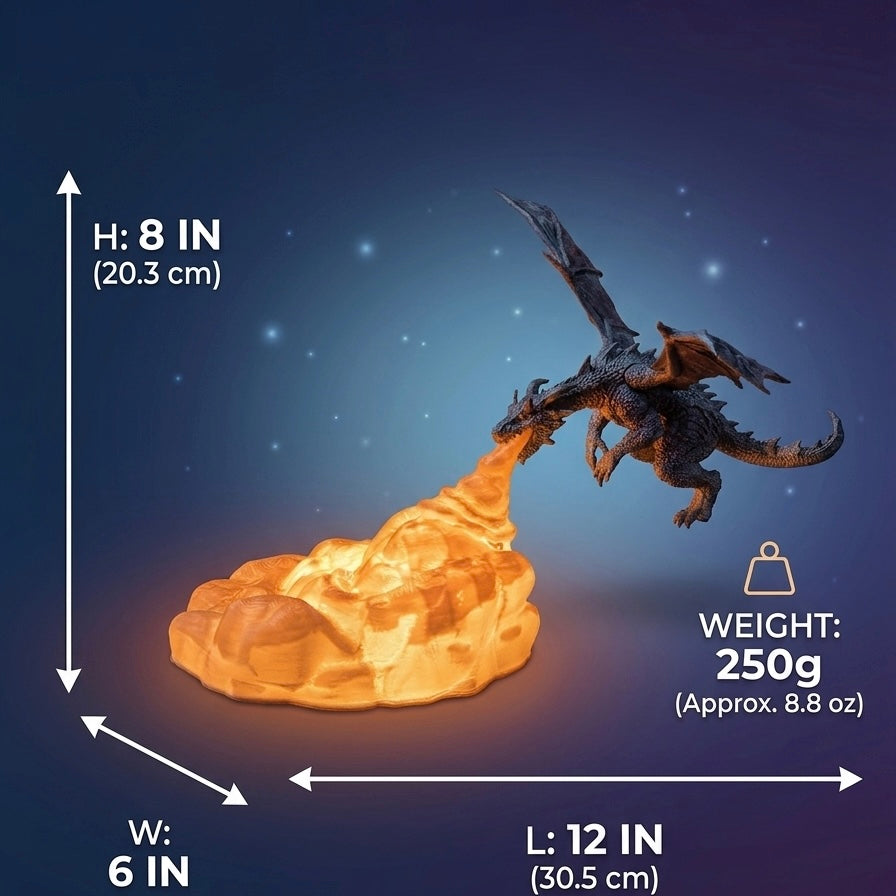 Dragon Fire LED Lamp | USB Powered 10W Warm Fantasy Night Light