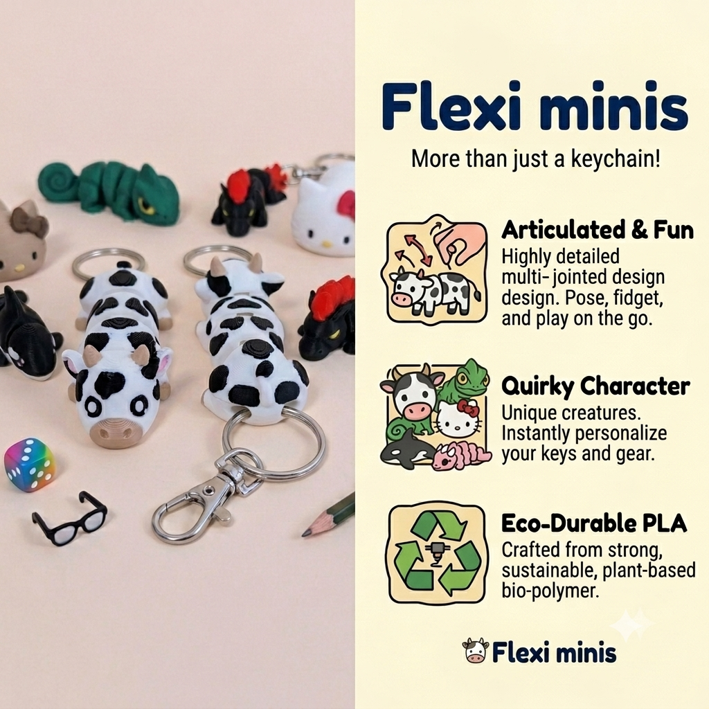 Uinque Mystery Keychains Articulated Bag Charms | Party Favor Gift | Kids Collectible