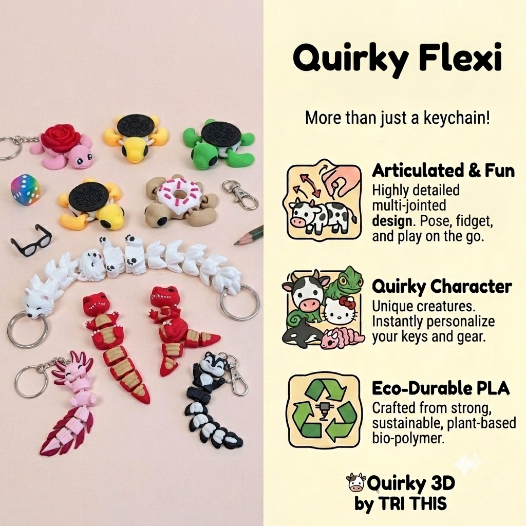 Uinque Mystery Keychains Articulated Bag Charms | Party Favor Gift | Kids Collectible
