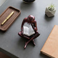 Minimalist Sculpture Abstract Nobody Figurine Modern Thinker Statue Concrete Finish Art Decor Eco-Friendly PLA Durable Scratch-Resistant Home Accent Grey