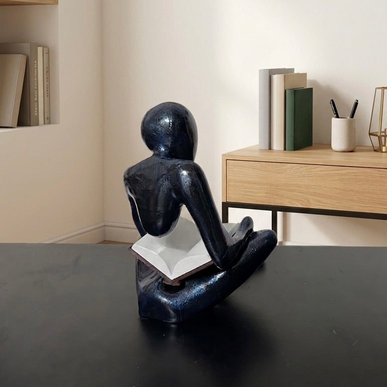 Minimalist Sculpture Abstract Nobody Figurine Modern Thinker Statue Concrete Finish Art Decor Eco-Friendly PLA Durable Scratch-Resistant Home Accent Grey